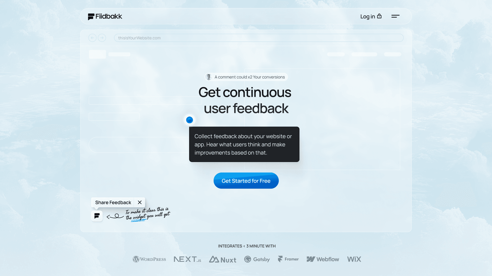 Fiidbakk koduleht 2025 Fiidbakk SaaS kodulehe kujundus aastal 2025