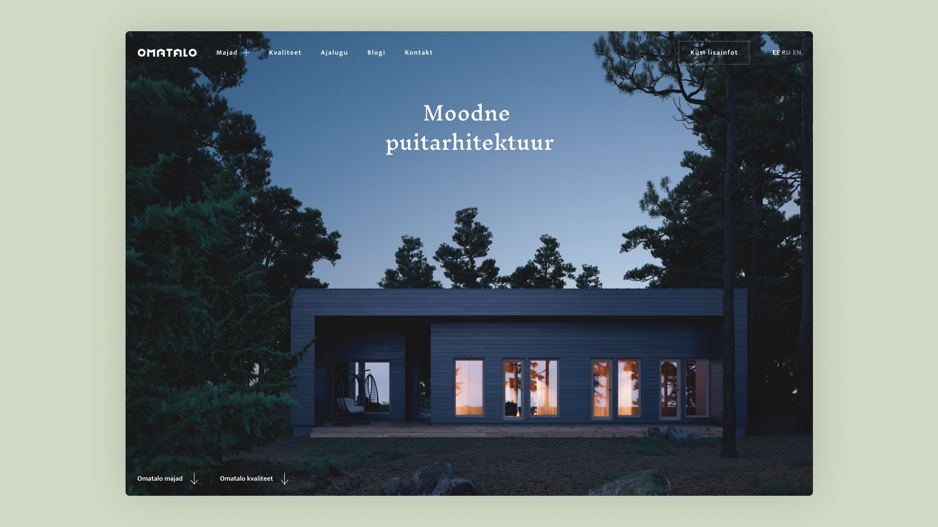Omatalo Omatalo kodulehekülje disain