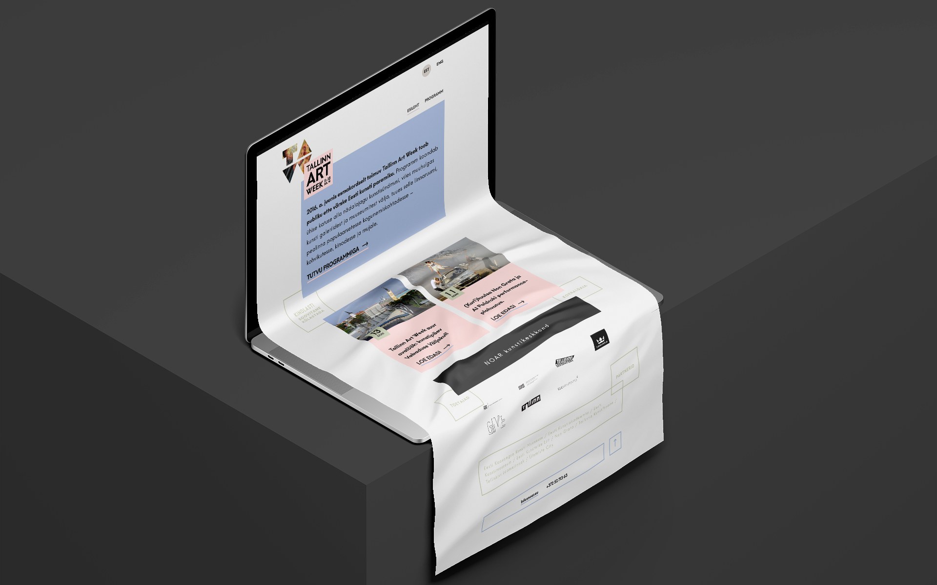 Tallinn Art Week Tallinn Art Week kodulehekülje kujundus